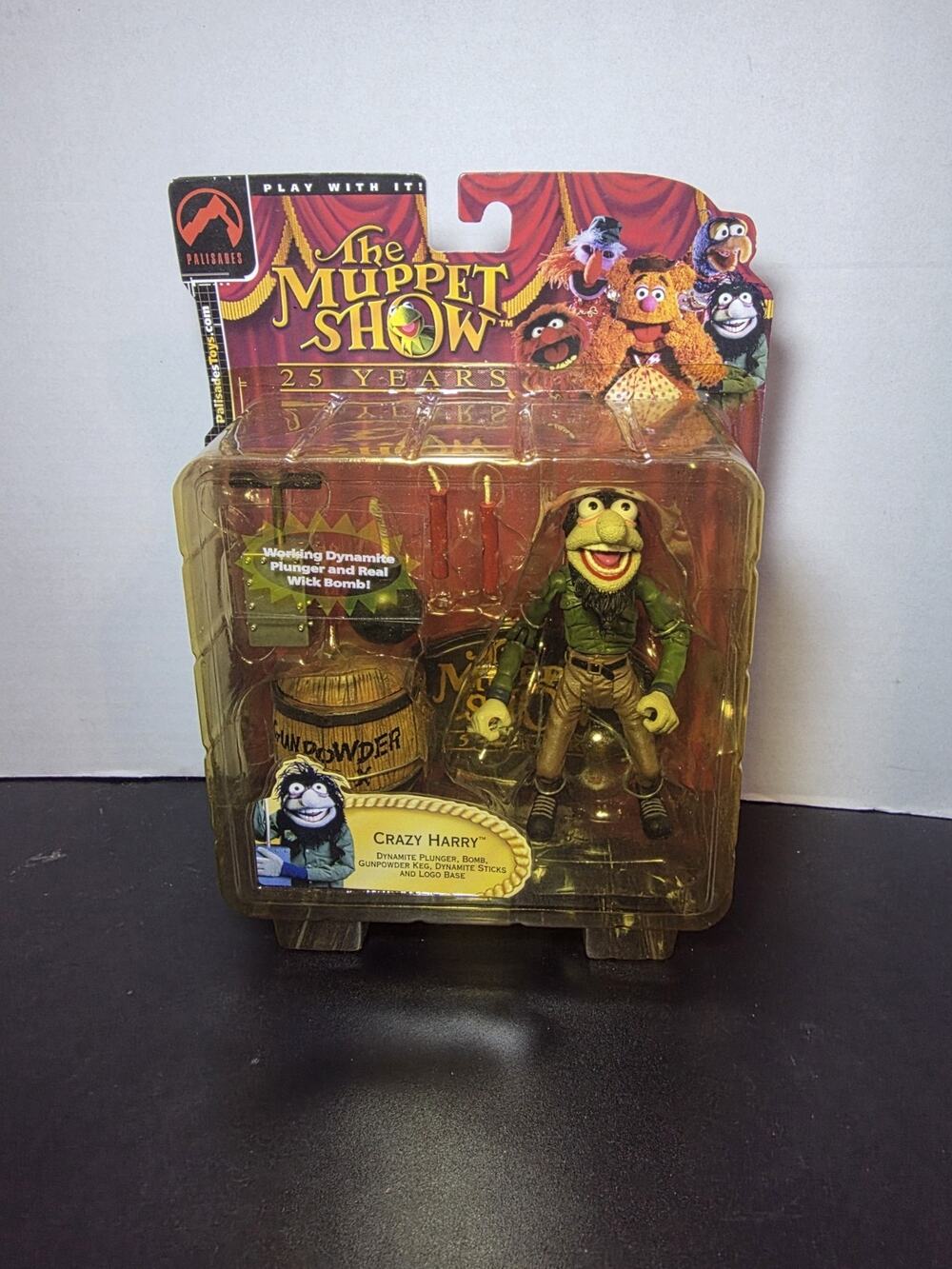 2002 The Muppet Show Crazy Harry with dynamite figure Palisades. Series 2 - NEW!